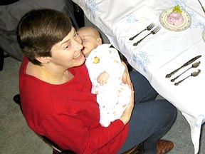 Samuel unaware of his first Thanksgiving dinner