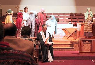Samuel in nativity play, Tucker First United Methodist, 24 December 2000