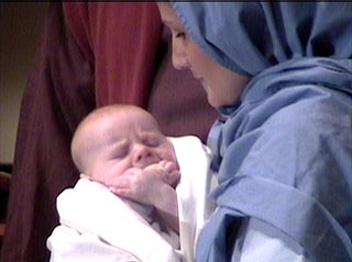 Christa as Mary and Samuel as Baby Jesus