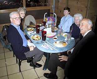 Torberts and Burkes dine at Sangria's, 23 February 2001