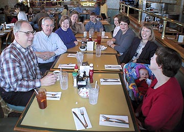 Lunch at Stax-Omega with Jon, Marshall, Linda, Ann, Andrew, Ellen, Brenda and Betty