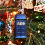 Tardis ornament commemorating Samuel's discovery of Dr. Who in 2013