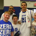 Coach Ron Hunter and R.J. Hunter with Sam, Riley, and Jay