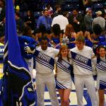 Pounce and GSU cheerleaders