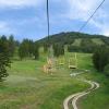 Ski lift and Alpine Slide at Snow King Resort (Samuel and Julia came down on slide)