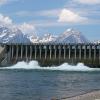 Jackson Lake Dam on Snake River in Grand Tetons NP