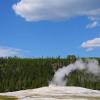 Old Faithful simmering before erupting