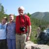 Samuel, Julia and Edgar at Gibbon River Falls