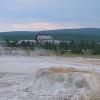 Old Faithful Inn as seen from Bee Hive geyser