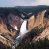 Lower Falls of Yellowstone River from Lookout Point on North Rim of canyon
