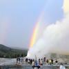 Double rainbow captured by Samuel at Old Faithful in the early evening