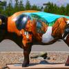 Painted bison in West Yellowstone, MT