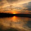 Sunset at Grant Village, south end of Yellowstone Lake