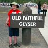 Sam at Old Faithful for final time this trip