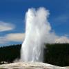 Last look at Old Faithful erupting