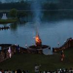 Bonfire and fireworks at closing ceremony, July 18, 2014