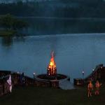 Bonfire and fireworks at closing ceremony, July 18, 2014