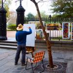 Artist at work at Jackson Square