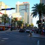 Downtown New Orleans at corner of Canal and Carondelet