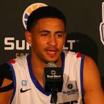 Manny Atkins at post-game press conference