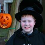 Sam dressed as a mad magician for Halloween 2012