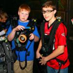 Samuel and Eli with their laser weaponsBruster's 