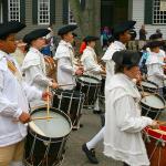 Drummers in fife and drum parade, Williamsburg