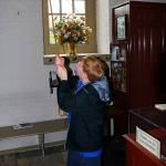 Samuel rings noon bells at Bruton Parish Church, Williamsburg