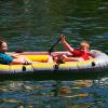 Julia and Samuel on new inflatable raft
