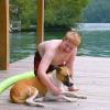 Sam and Molly on the Lake Burton dock