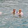 Edward, Julia, Samuel and Tom swimming in Lake Burton