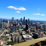 Downtown Seattle as seen from Sky City Restaurant atop SPace Needle, July 6, 2014
