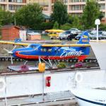 Seaplane at tour boat dock on Lake Washington, Seattle, July 6, 2014