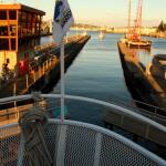 Argosy boat prepares to enter freshwater at Ballard Locks, July 6, 2014