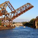 Railroad drawbridge near Ballard Locks, July 6, 2014
