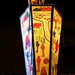 Detail of light fixtures in Lake McDonald Lodge lobby, July 8, 2014