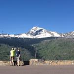 Edgar and Sam photographing snow capped mountains in Glacier National Park, July 9, 2014
