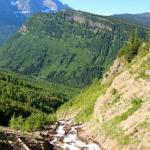 Waterfall and gorge in Glacier National Park, July 9, 2014
