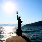 Lady Liberty on shoreline of Lake Pend Oreille at City Beach in Sandpoint, Idaho, July 11, 2014