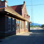 Old train station at Sandpoint, Idaho, popular spot for train watchers, July 11, 2014