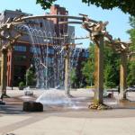 Popular cooling fountain in Riverfront Park in Spokane, Washington, July 11, 2014