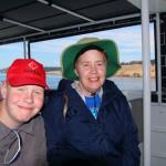 Sam and Julia aboard Island Adventures Cruise ship for whale tour of northern Puget Sound, July 12, 2014
