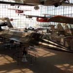 SR-71 spy plane and other planes in main hall of Museum of Flight at Boeing Field in Seattle, July 13, 2014